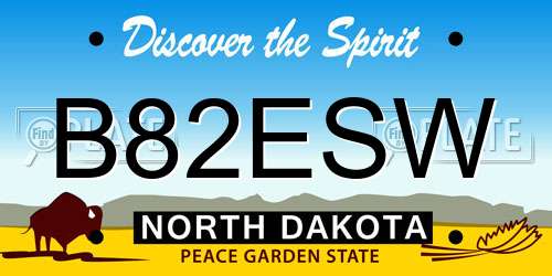 B82ESW North Dakota License Plate