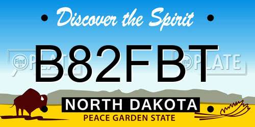 B82FBT North Dakota License Plate
