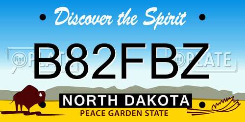B82FBZ North Dakota License Plate