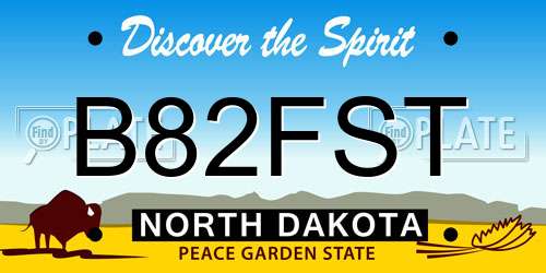 B82FST North Dakota License Plate