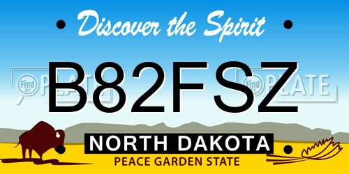 B82FSZ North Dakota License Plate