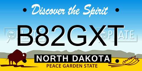 B82GXT North Dakota License Plate