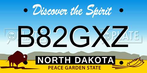 B82GXZ North Dakota License Plate