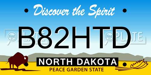 B82HTD North Dakota License Plate