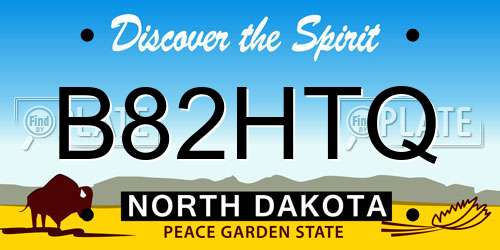B82HTQ North Dakota License Plate