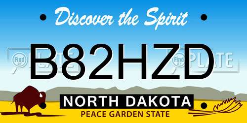 B82HZD North Dakota License Plate