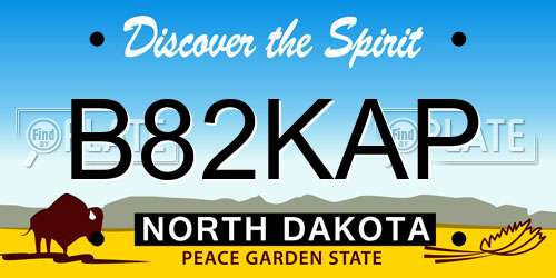 B82KAP North Dakota License Plate