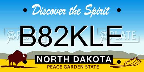 B82KLE North Dakota License Plate
