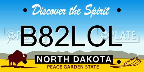 B82LCL North Dakota License Plate