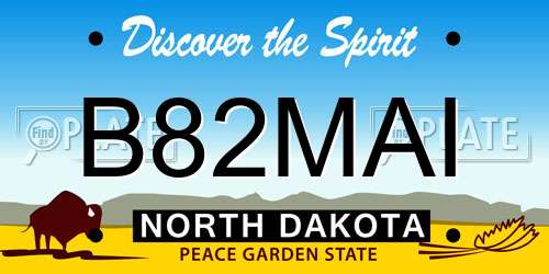 B82MAI North Dakota License Plate