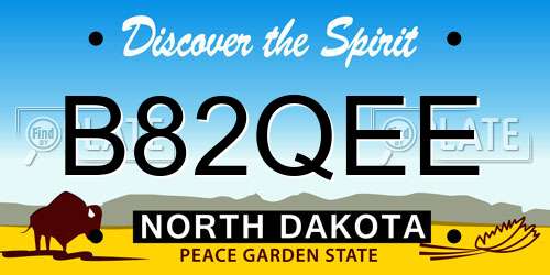 B82QEE North Dakota License Plate