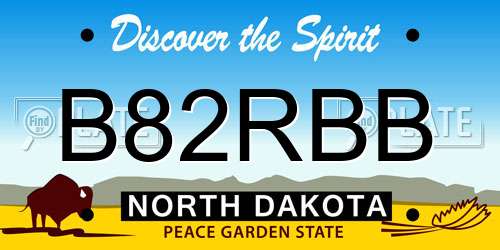 B82RBB North Dakota License Plate