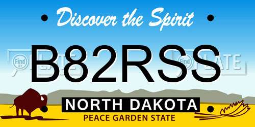 B82RSS North Dakota License Plate