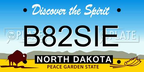 B82SIE North Dakota License Plate