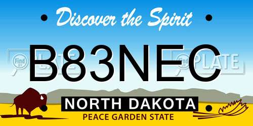 B83NEC North Dakota License Plate