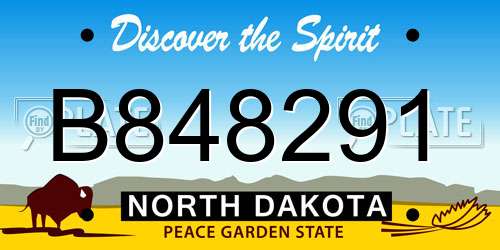 B848291 North Dakota License Plate