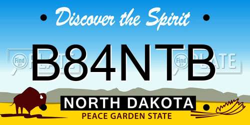 B84NTB North Dakota License Plate