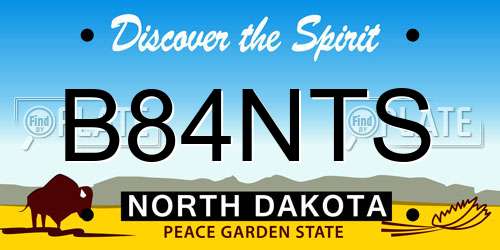 B84NTS North Dakota License Plate