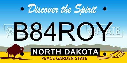 B84ROY North Dakota License Plate