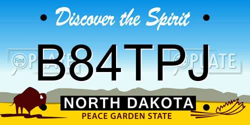 B84TPJ North Dakota License Plate