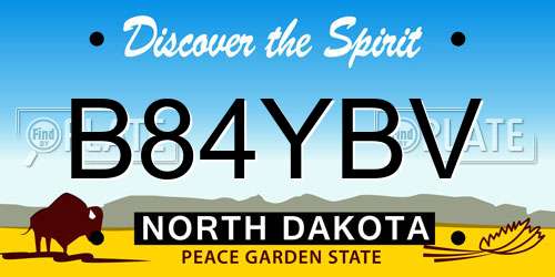 B84YBV North Dakota License Plate