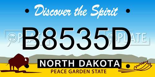 B8535D North Dakota License Plate