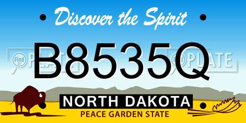B8535Q North Dakota License Plate