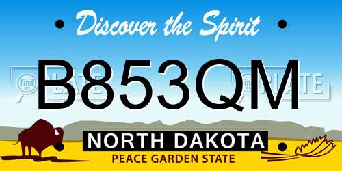 B853QM North Dakota License Plate
