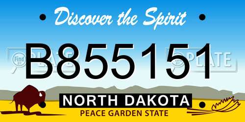 B855151 North Dakota License Plate