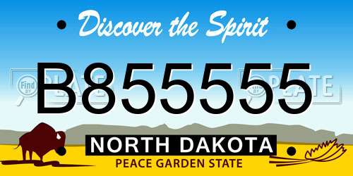 B855555 North Dakota License Plate