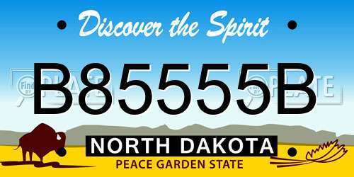 B85555B North Dakota License Plate