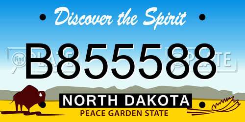 B855588 North Dakota License Plate