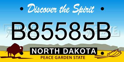 B85585B North Dakota License Plate