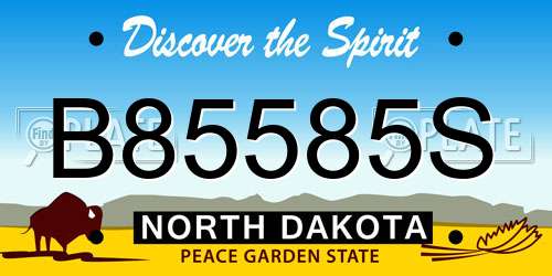 B85585S North Dakota License Plate