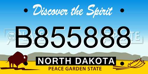 B855888 North Dakota License Plate