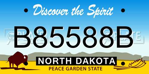 B85588B North Dakota License Plate