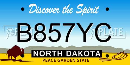 B857YC North Dakota License Plate