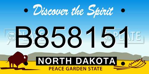 B858151 North Dakota License Plate
