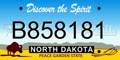 B858181 North Dakota License Plate
