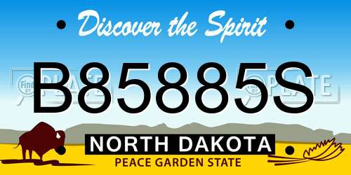 B85885S North Dakota License Plate