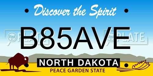B85AVE North Dakota License Plate