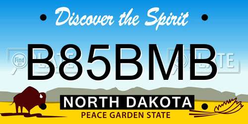 B85BMB North Dakota License Plate