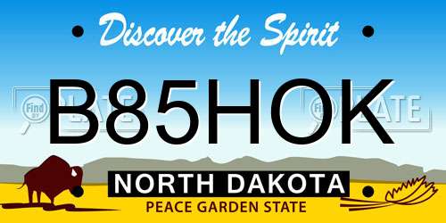 B85HOK North Dakota License Plate