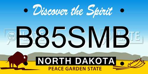 B85SMB North Dakota License Plate