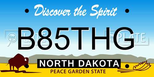 B85THG North Dakota License Plate