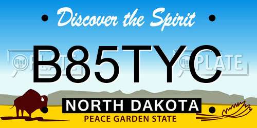 B85TYC North Dakota License Plate