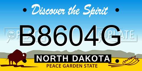 B8604G North Dakota License Plate