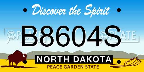 B8604S North Dakota License Plate