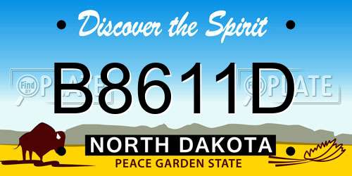 B8611D North Dakota License Plate