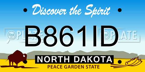 B861ID North Dakota License Plate